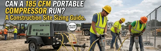 how many jackhammers can a 185 cfm compressor run